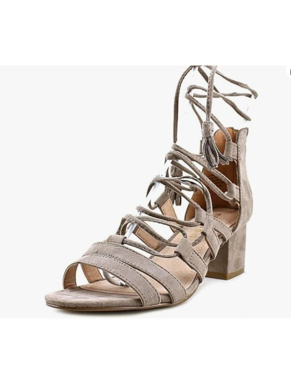 Madden Girl Loverrr Shoes Womens 8 M Tan Criss Cross Up Leg Heel Suede